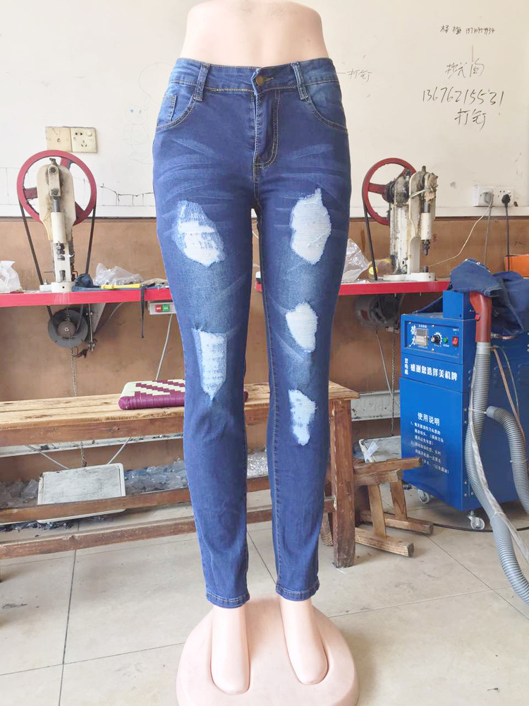 SZ60108 distressed ripped skinny jeans